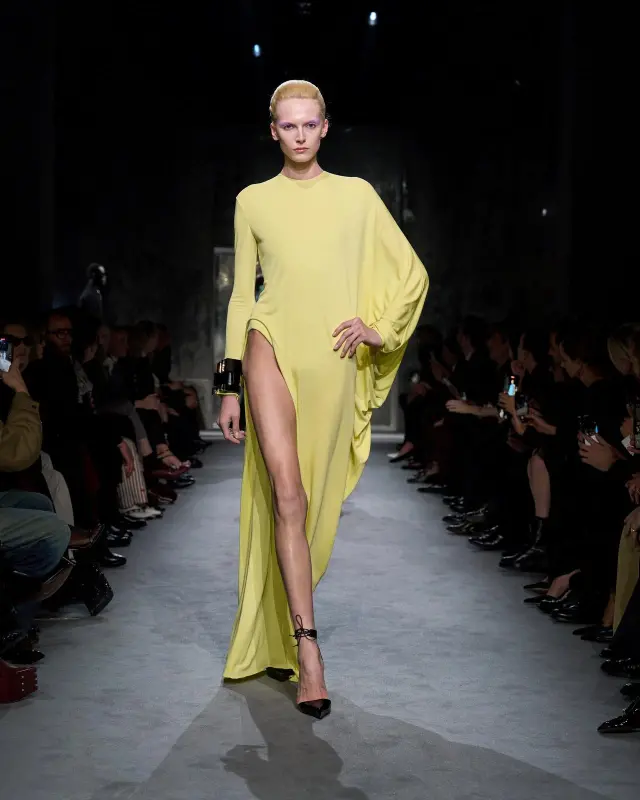 CREPE JERSEY LONG SLEEVE EVENING DRESS CREAM online